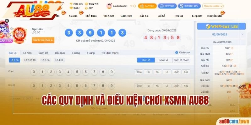 Các quy định và điều kiện chơi XSMN AU88
